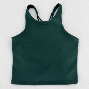 All In Motion Green Sports Bra Tank Medium Strappy Back